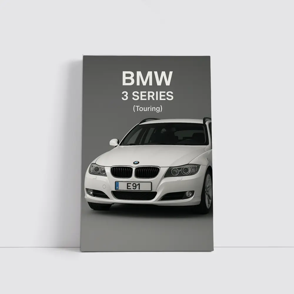 BMW Three Series Touring White Gray Background – Wall Art