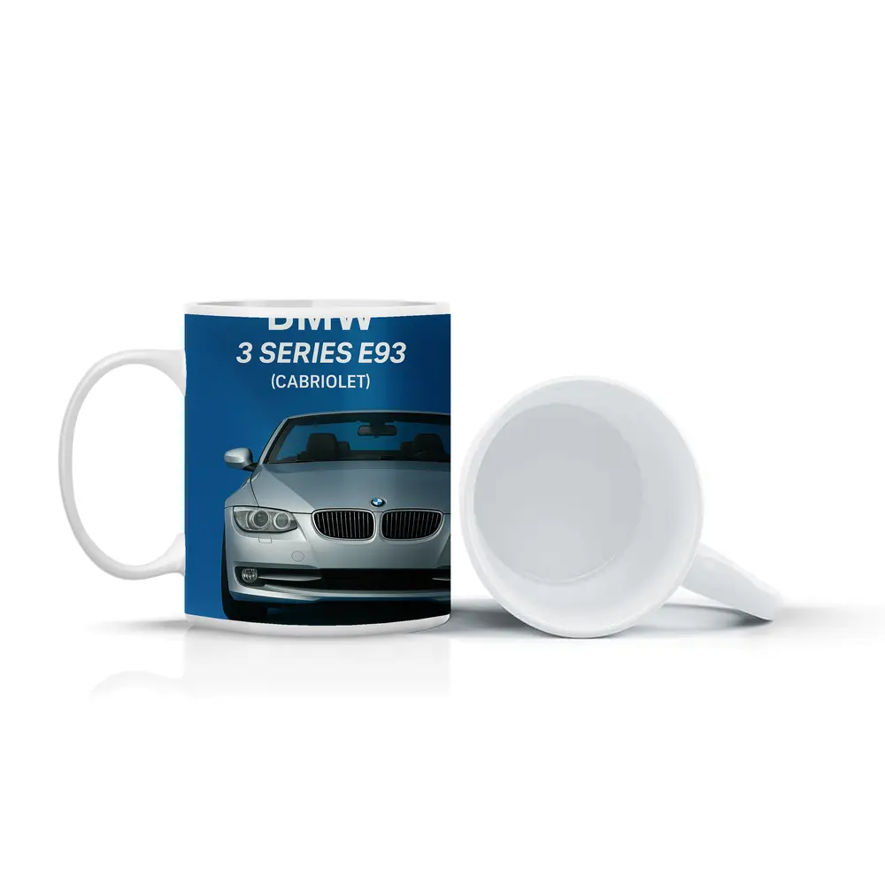 BMW Three Series E93 Cabriolet Blue Background – Mugs