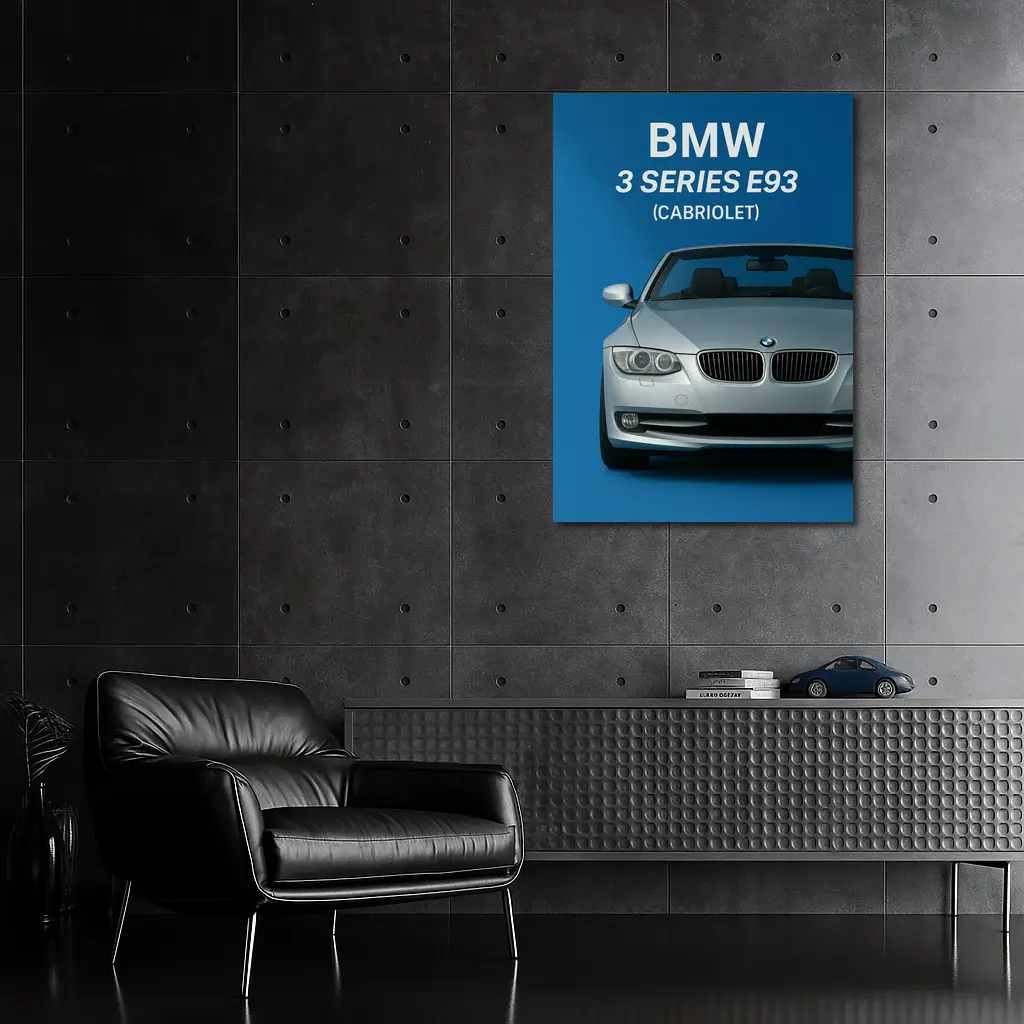 BMW Three Series E93 Cabriolet Blue Background – Wall Art