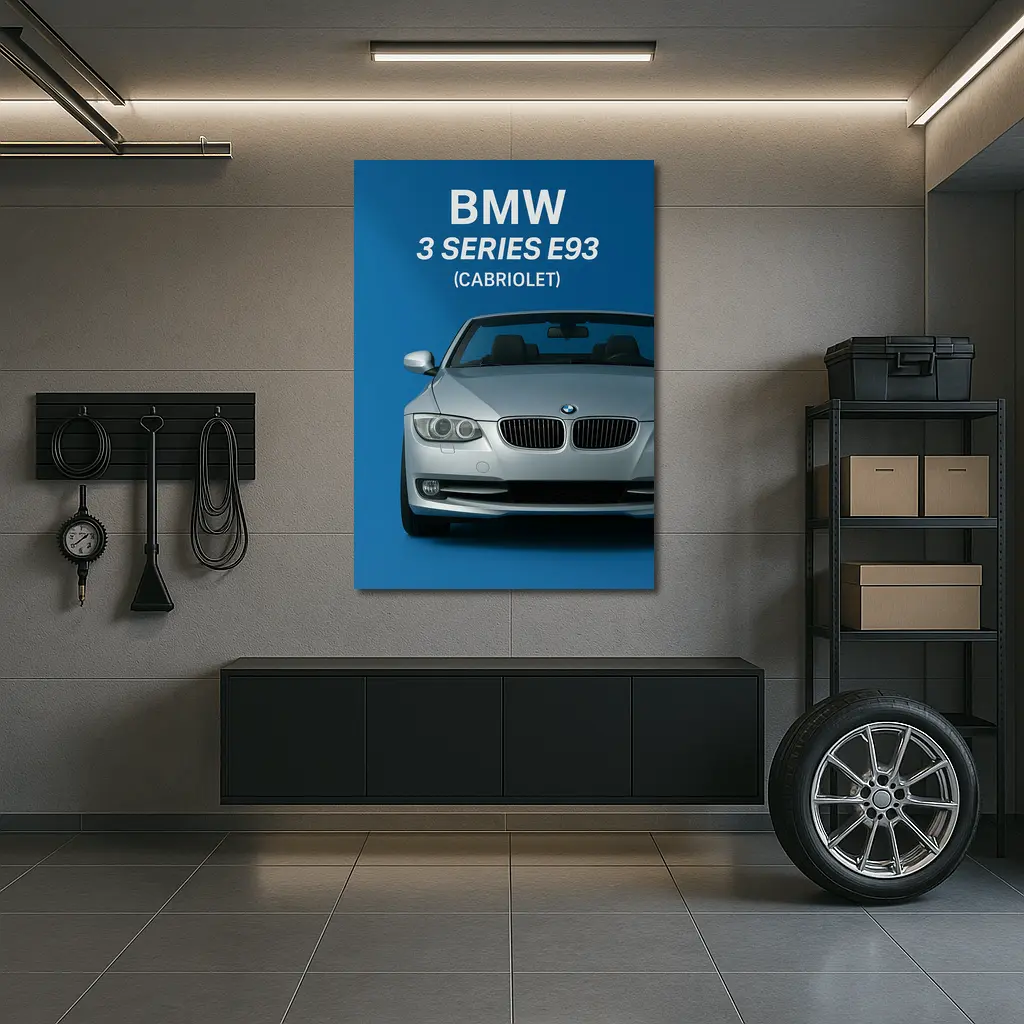 BMW Three Series E93 Cabriolet Blue Background – Wall Art