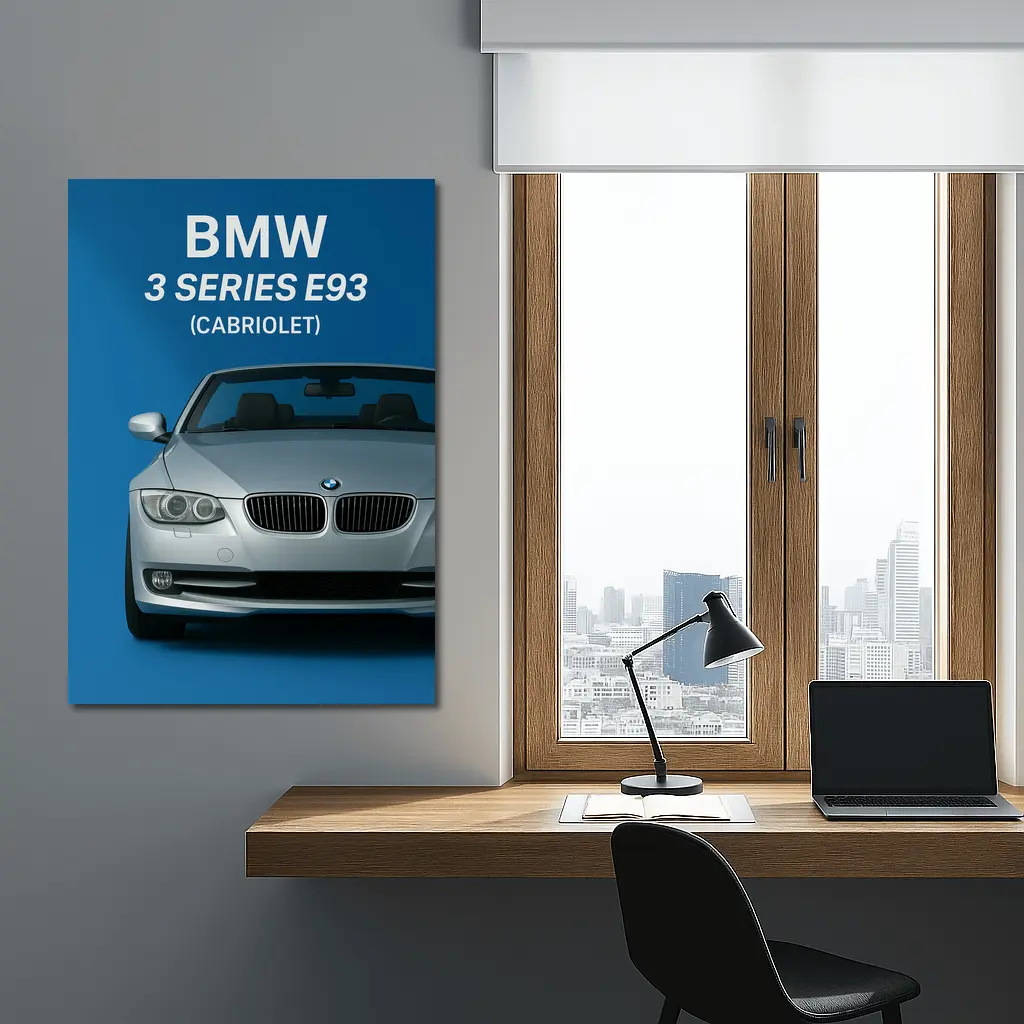 BMW Three Series E93 Cabriolet Blue Background – Wall Art