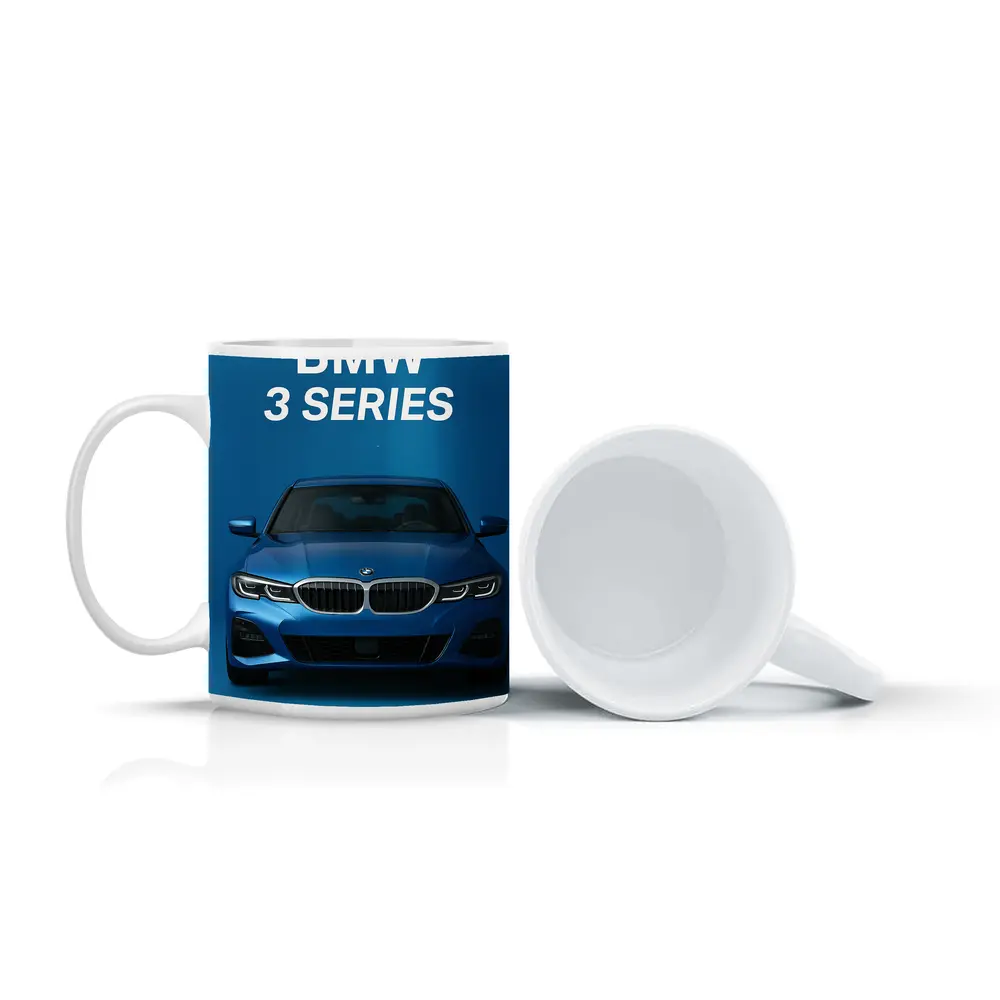 BMW 3 Series Blue Studio Front View – Mugs