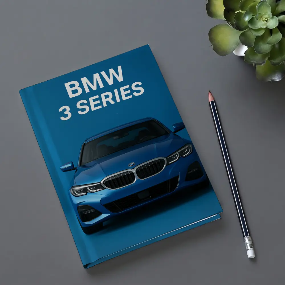 BMW 3 Series Blue Studio Front View – Notebooks