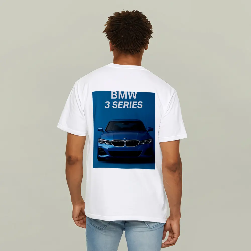BMW 3 Series Blue Studio Front View – T-Shirts