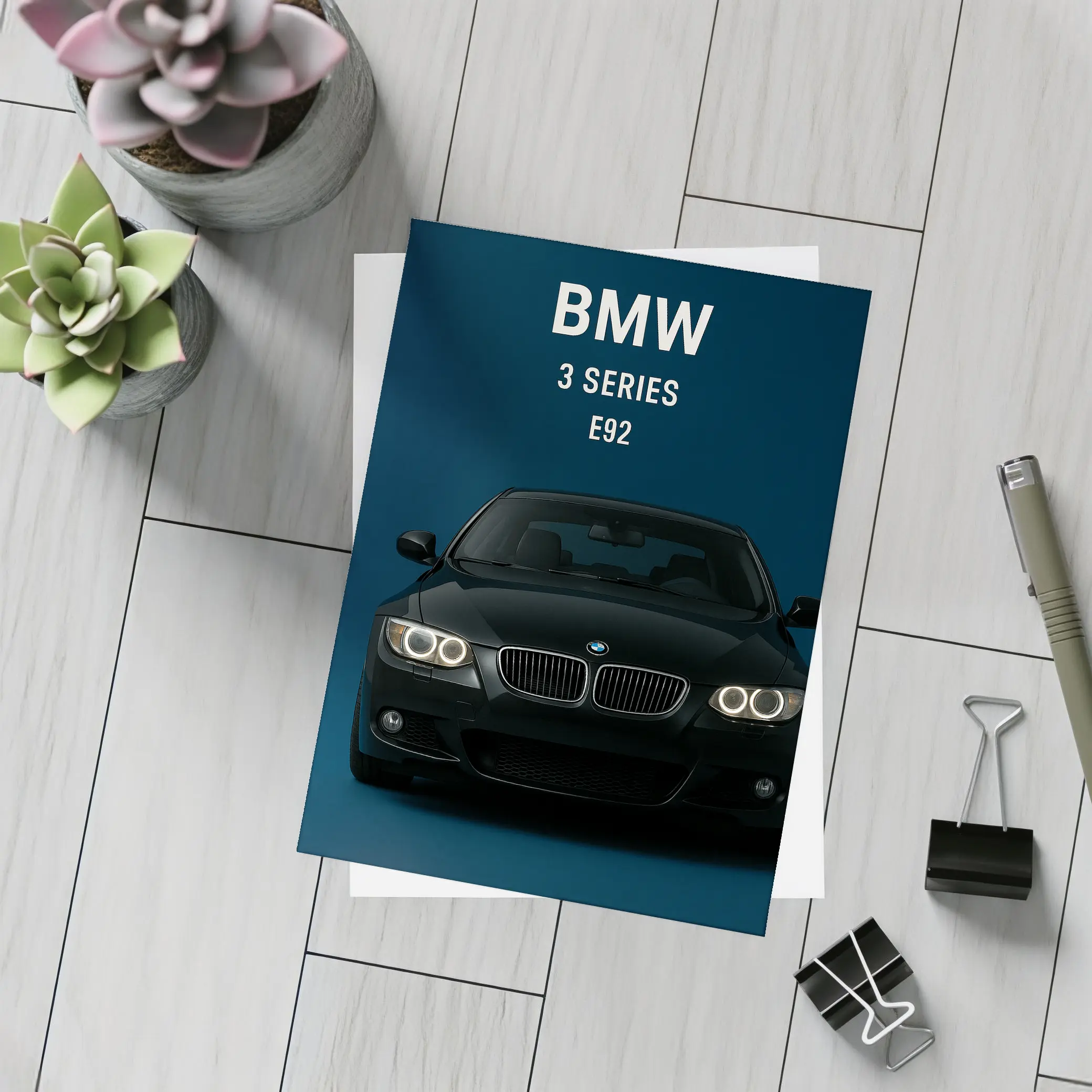 BMW 3 Series E92 Dark Blue Background – Postcards