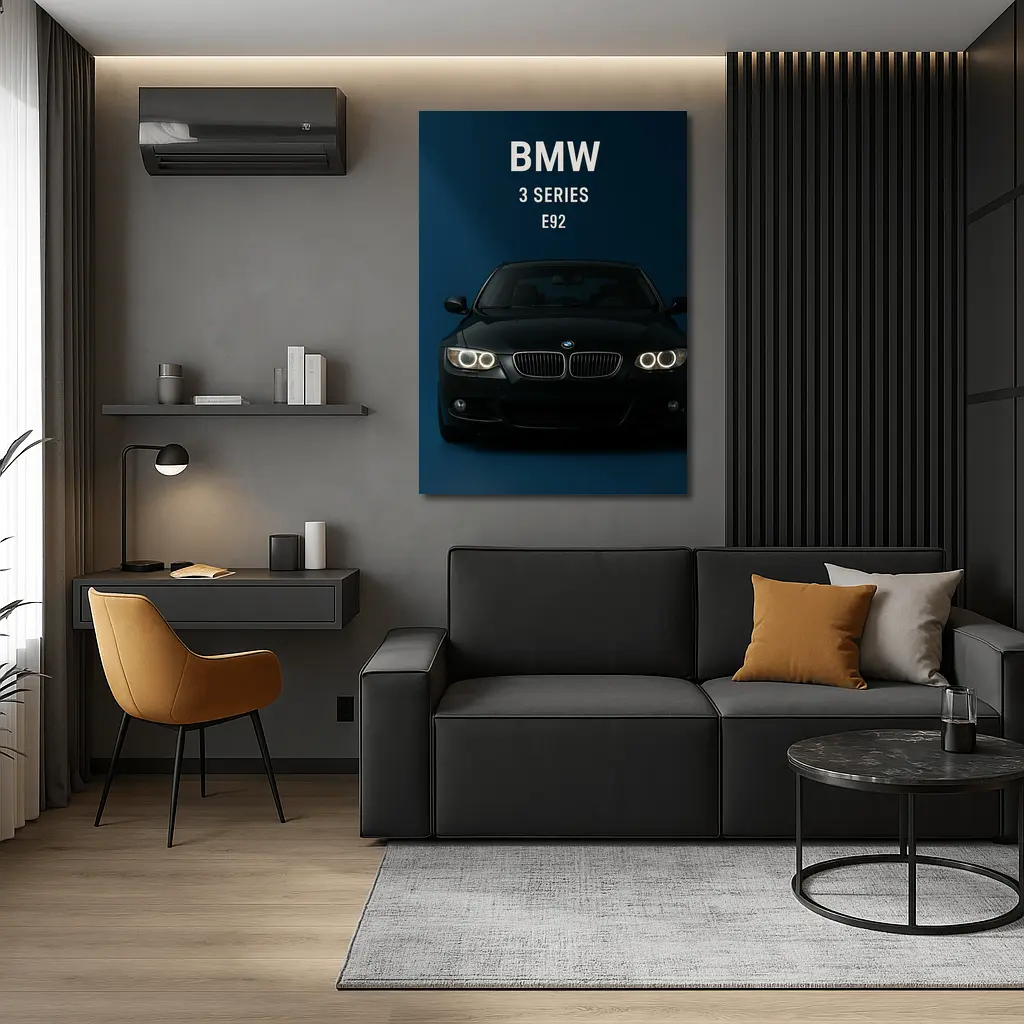 BMW 3 Series E92 Dark Blue Background – Wall Art
