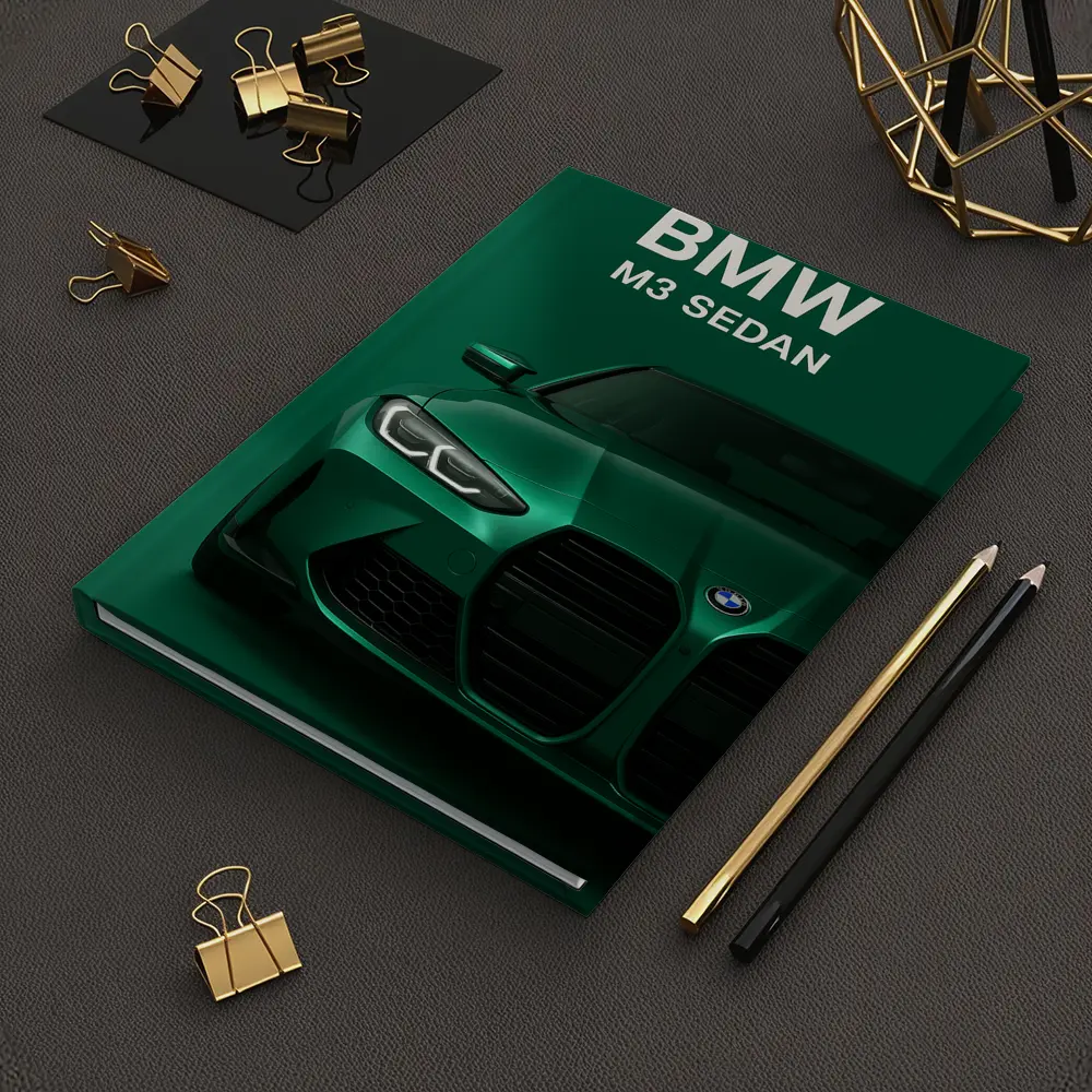 BMW M3 Sedan Green Front View Art – Notebooks