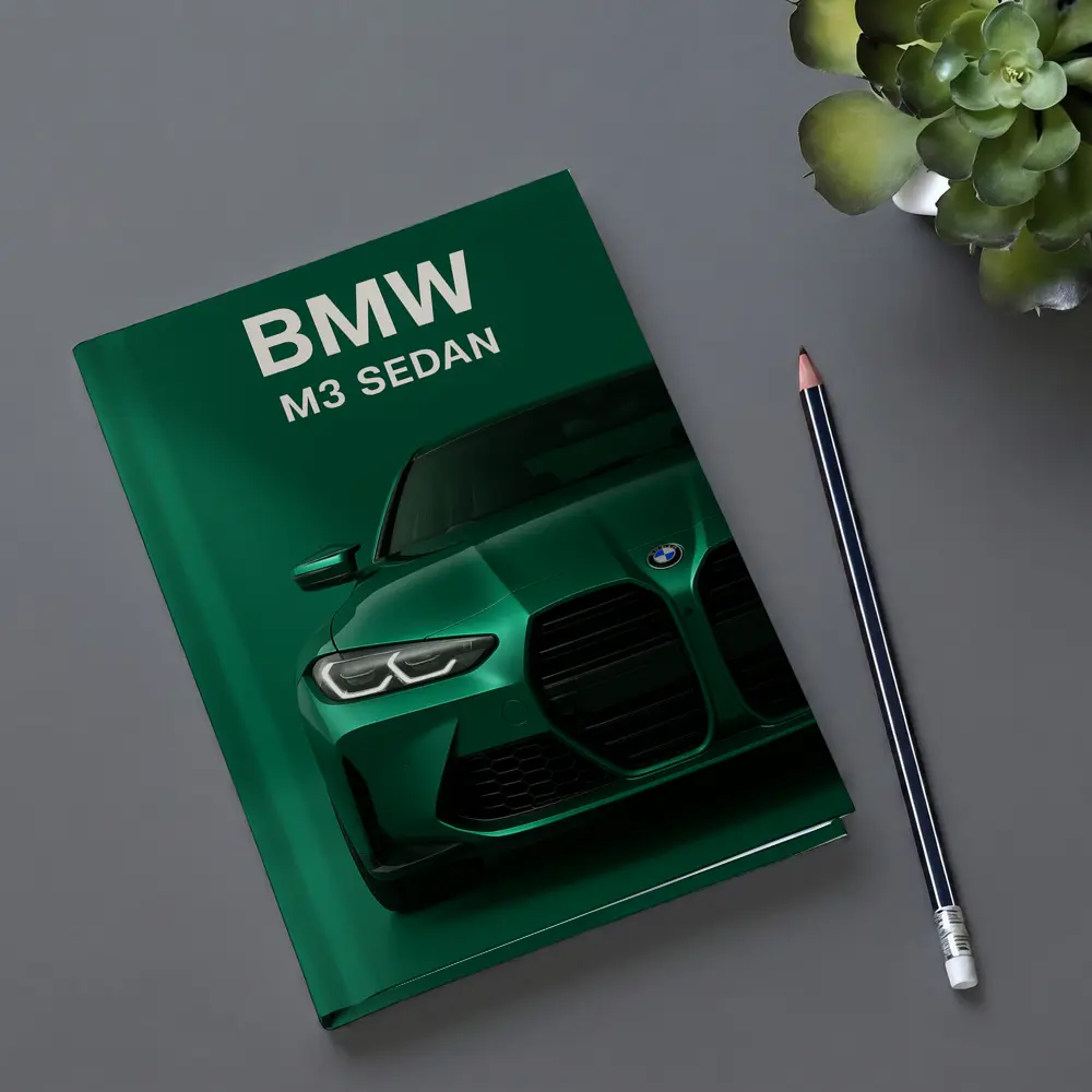 BMW M3 Sedan Green Front View Art – Notebooks