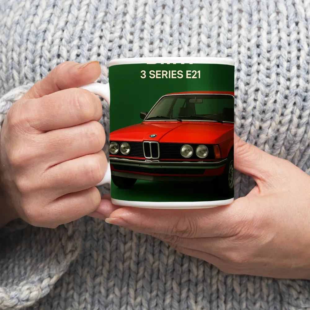 BMW 3 Series E21 Red Green Background – Mugs