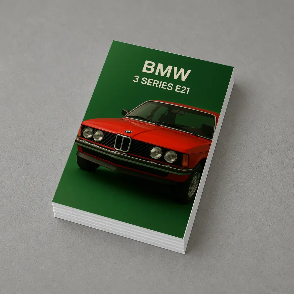 BMW 3 Series E21 Red Green Background – Postcards