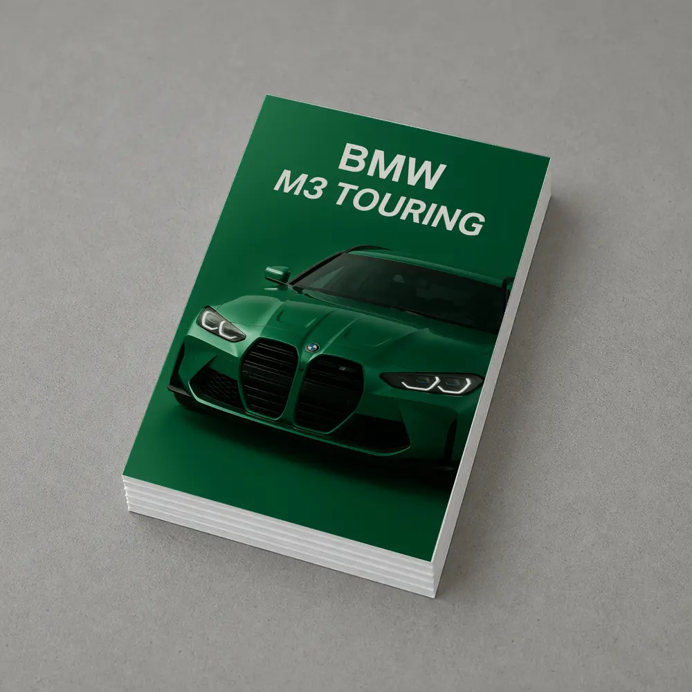 BMW M3 Touring Green Minimal Car Art – Postcards