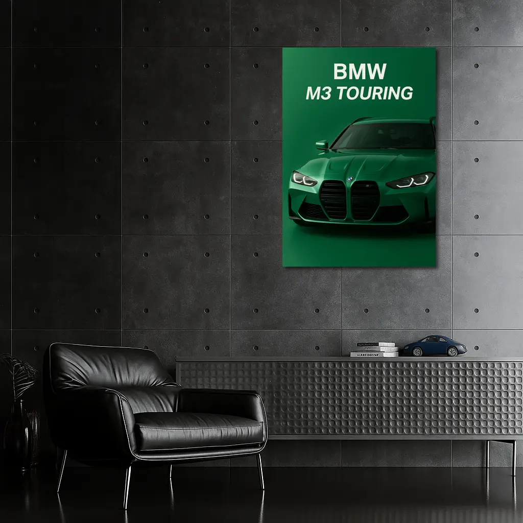 BMW M3 Touring Green Minimal Car Art – Wall Art