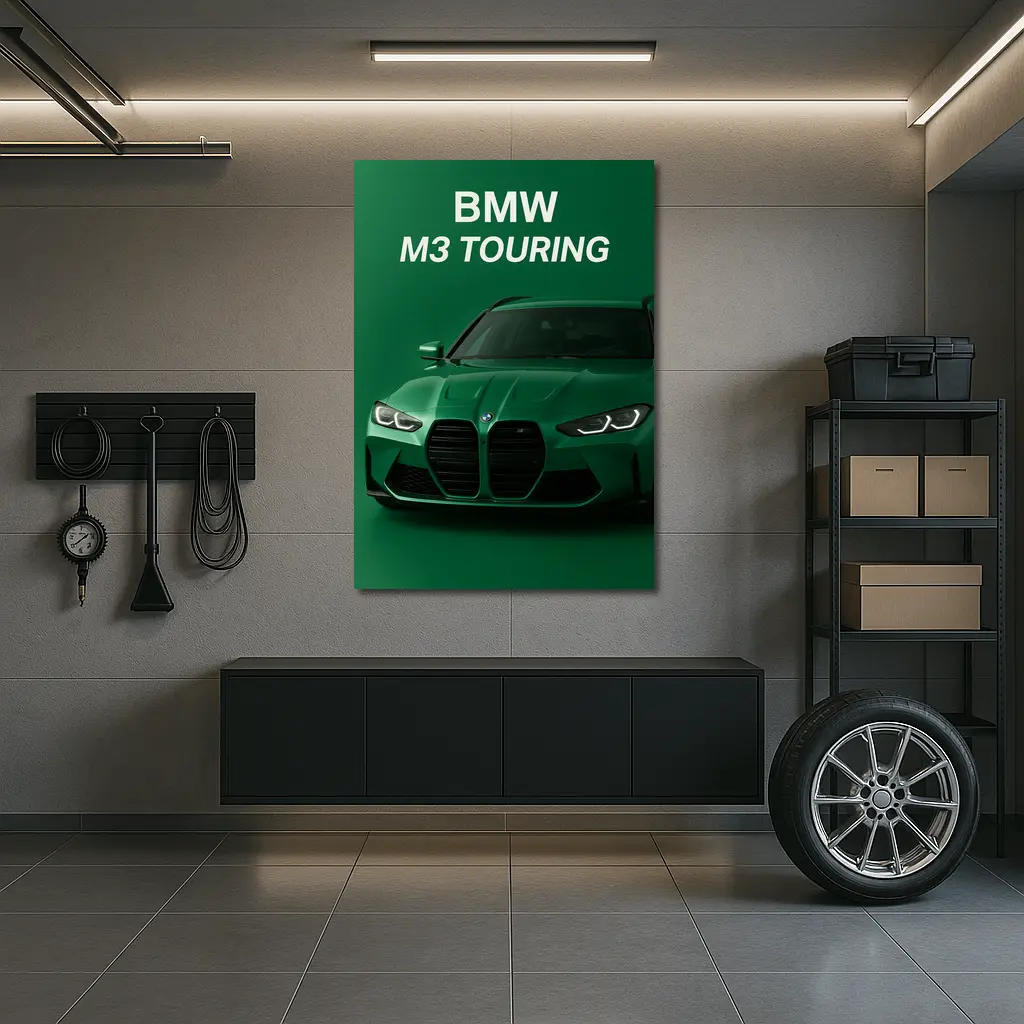 BMW M3 Touring Green Minimal Car Art – Wall Art