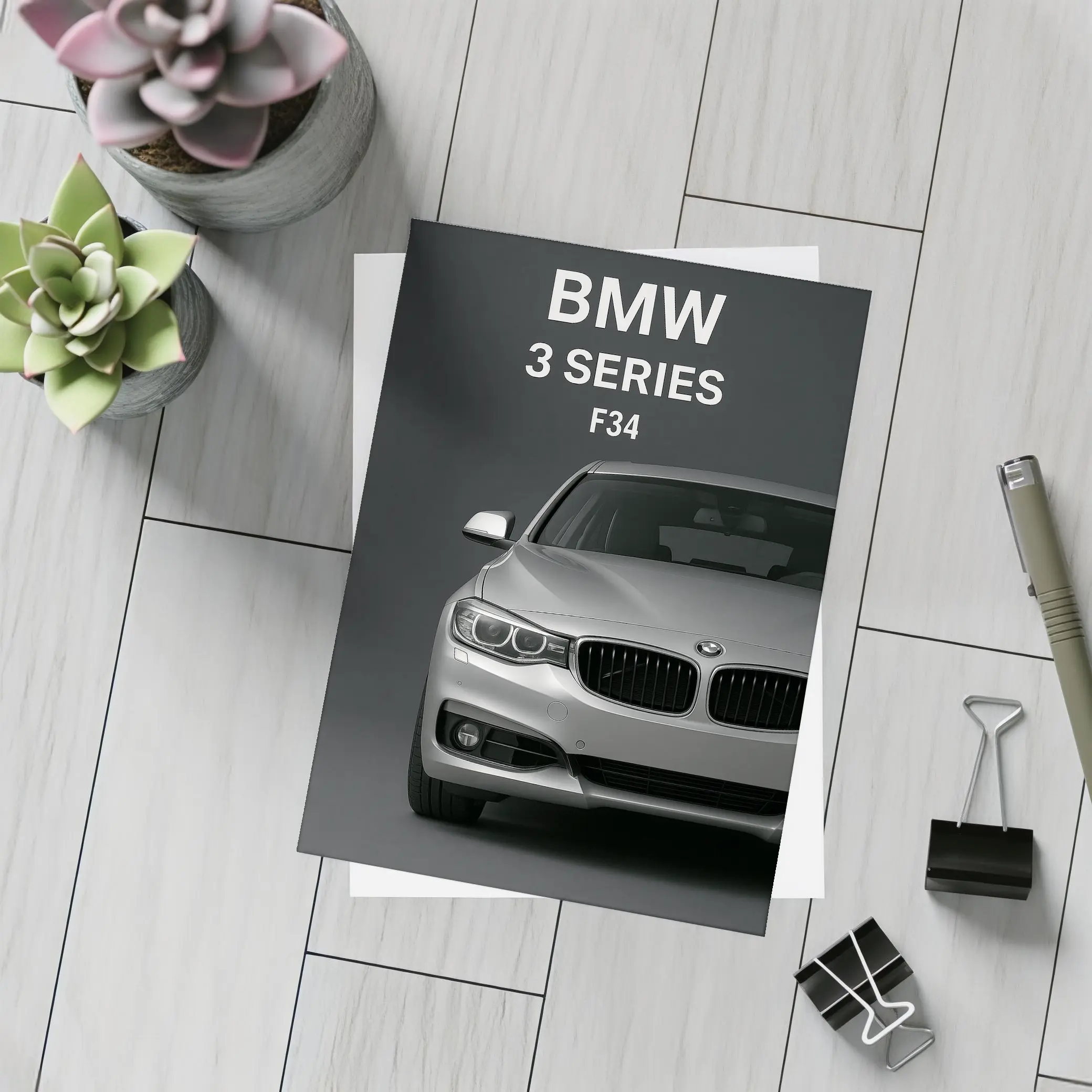 BMW 3 Series F34 Dark Studio Front View – Postcards