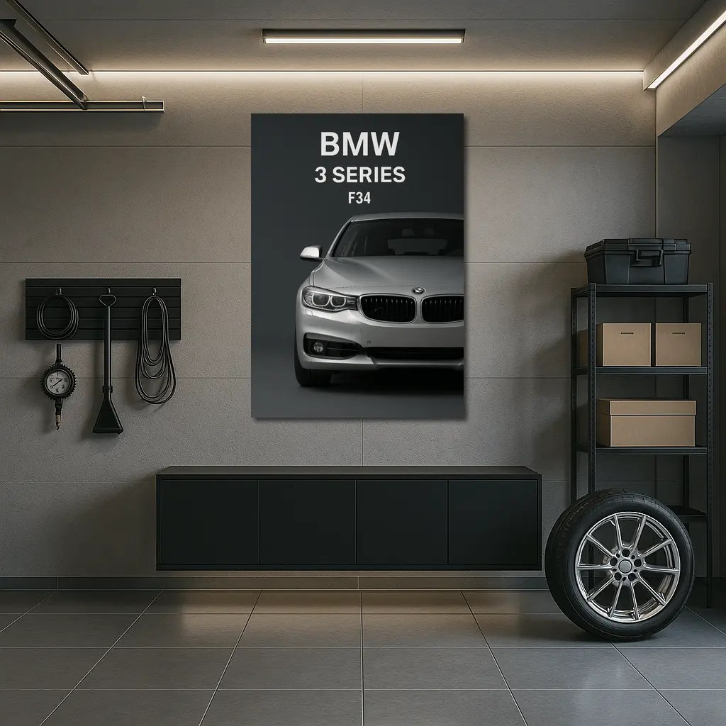 BMW 3 Series F34 Dark Studio Front View – Wall Art