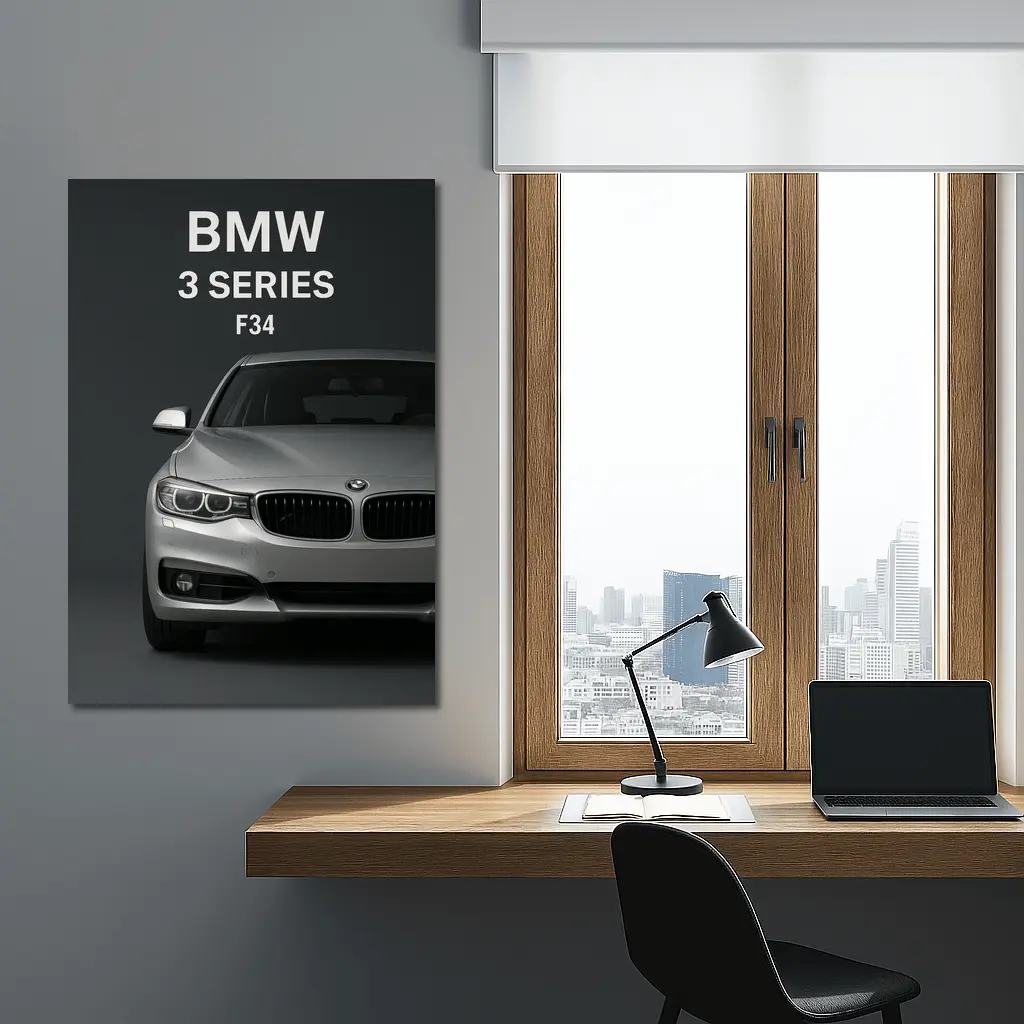 BMW 3 Series F34 Dark Studio Front View – Wall Art