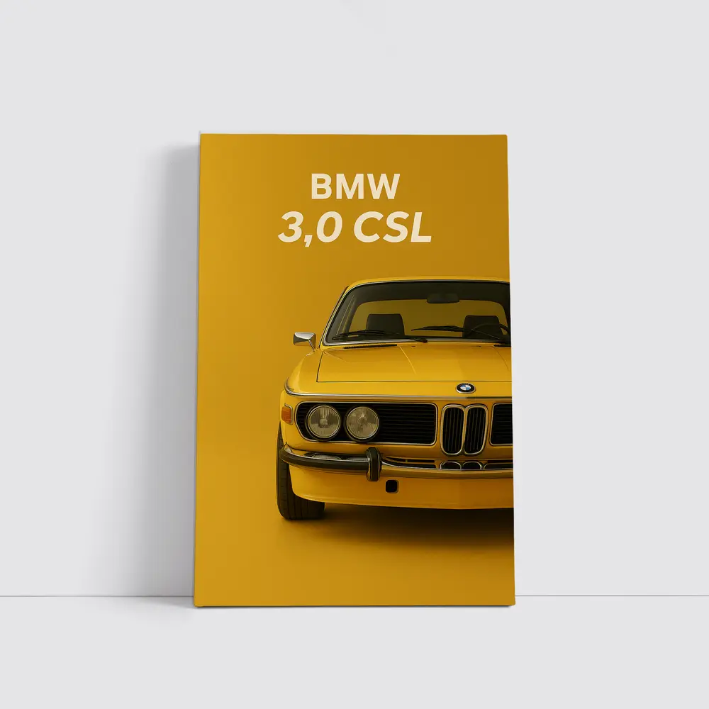 BMW Three Zero CSL Classic Yellow Minimal – Wall Art