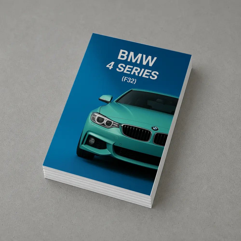 BMW Four Series F32 Teal Blue Background – Postcards