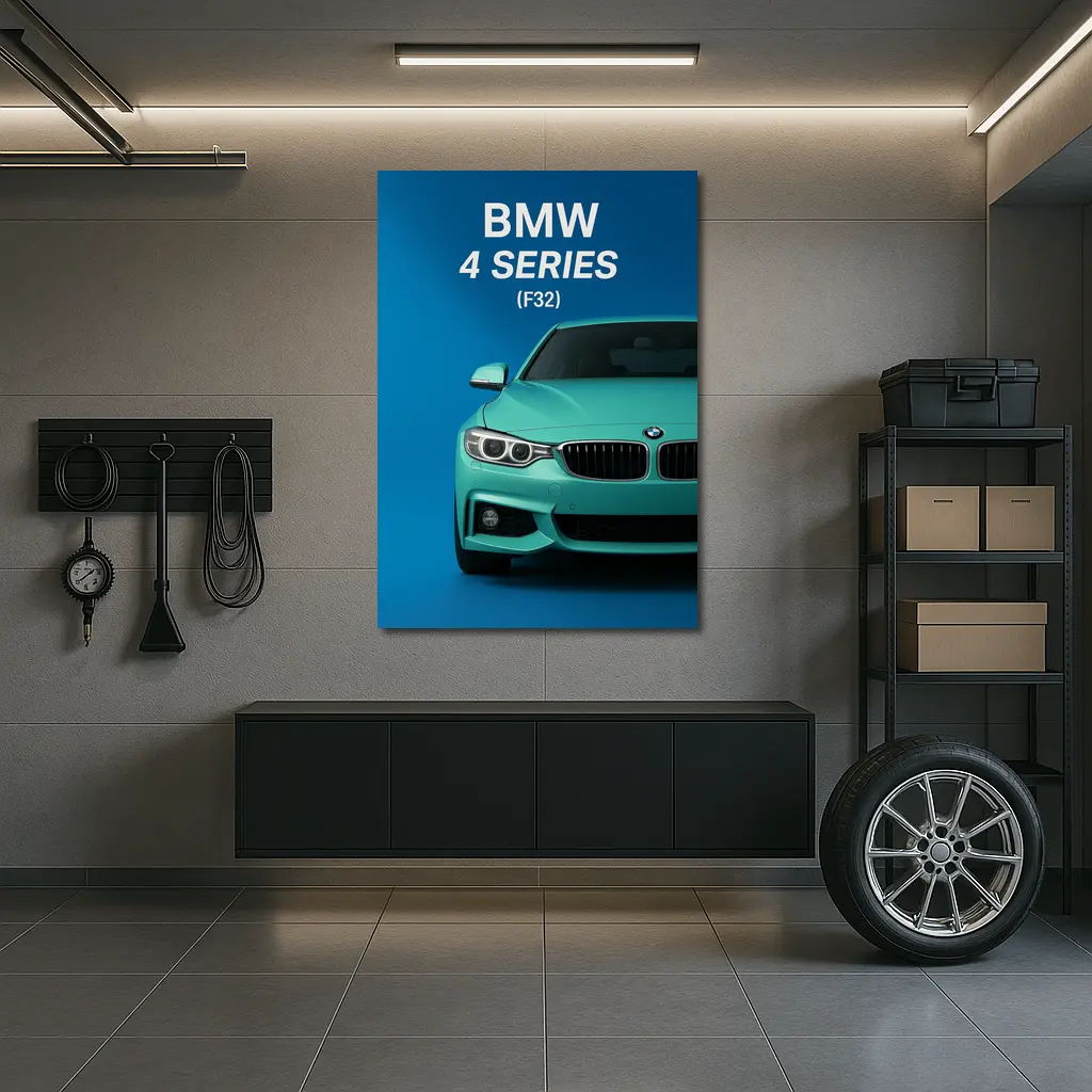 BMW Four Series F32 Teal Blue Background – Wall Art