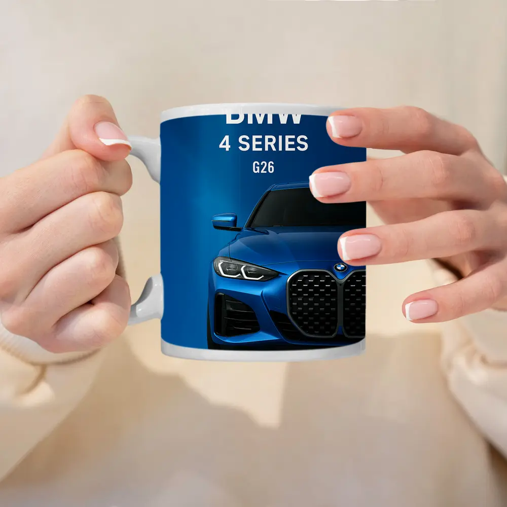 BMW 4 Series G26 Blue Studio Shot – Mugs