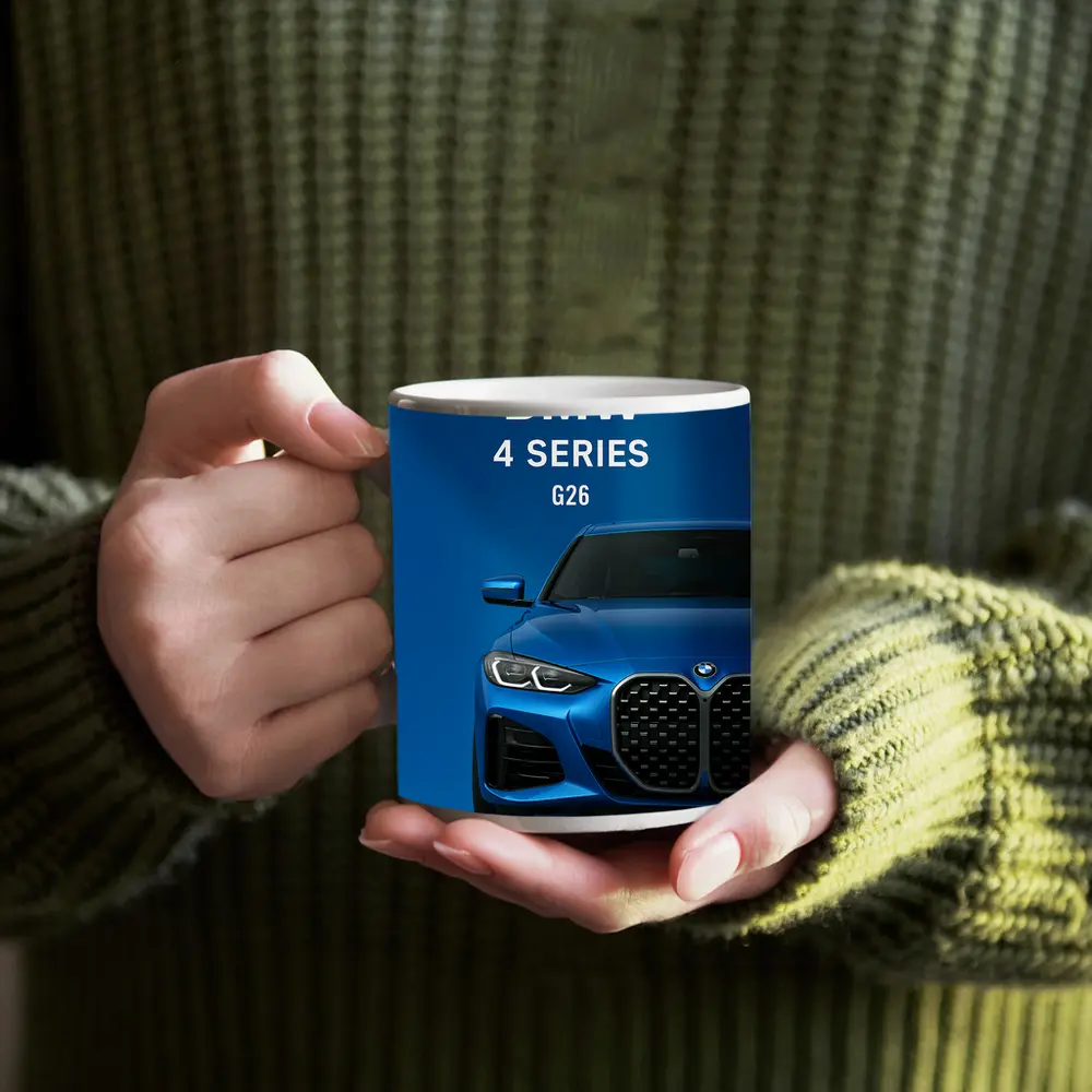 BMW 4 Series G26 Blue Studio Shot – Mugs