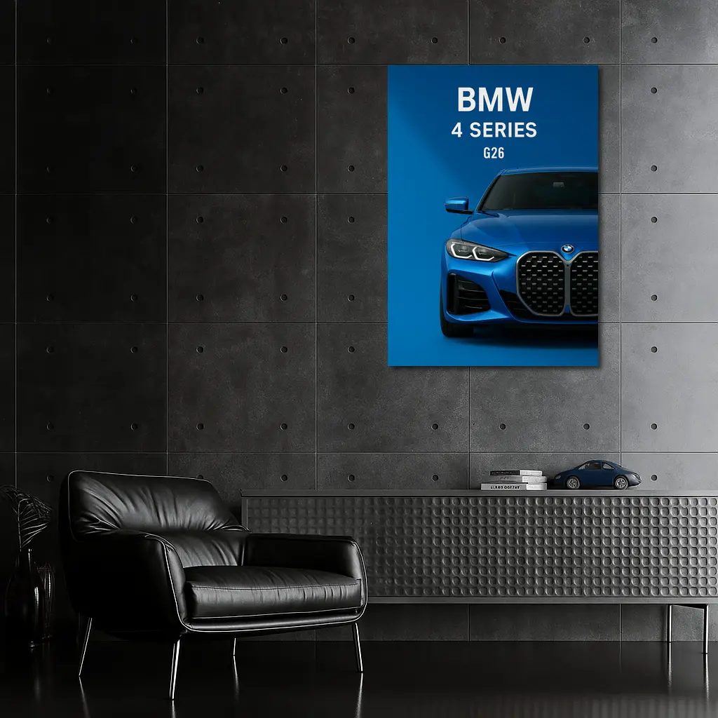 BMW 4 Series G26 Blue Studio Shot – Wall Art