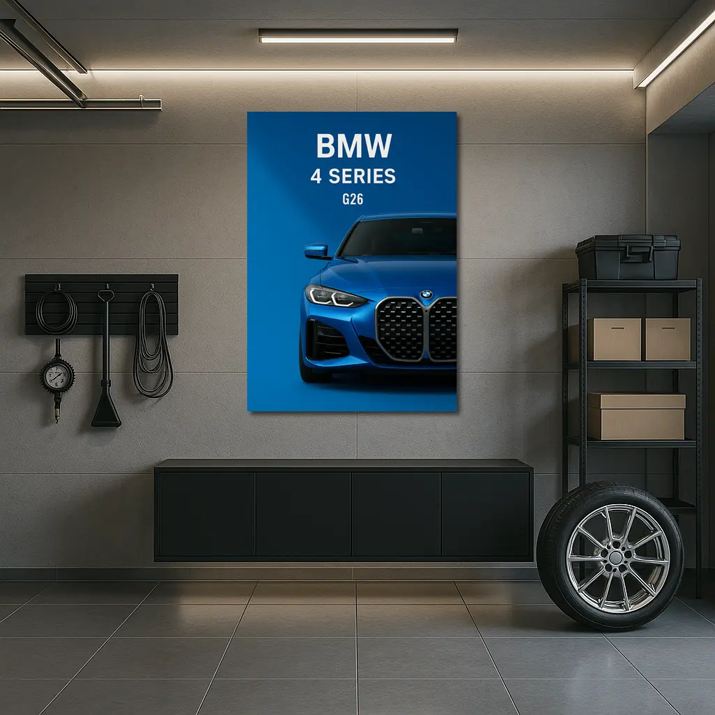 BMW 4 Series G26 Blue Studio Shot – Wall Art