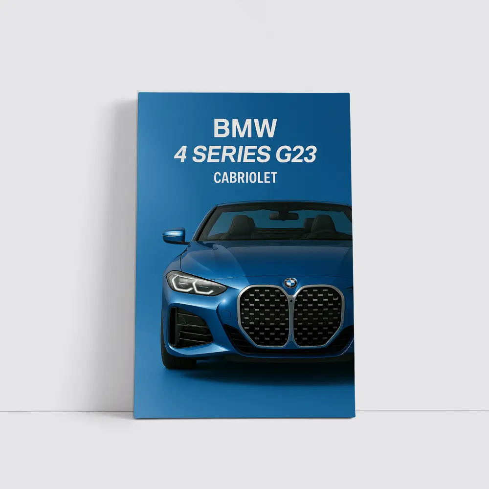 BMW 4 Series G23 Cabriolet Blue Background – Wall Art