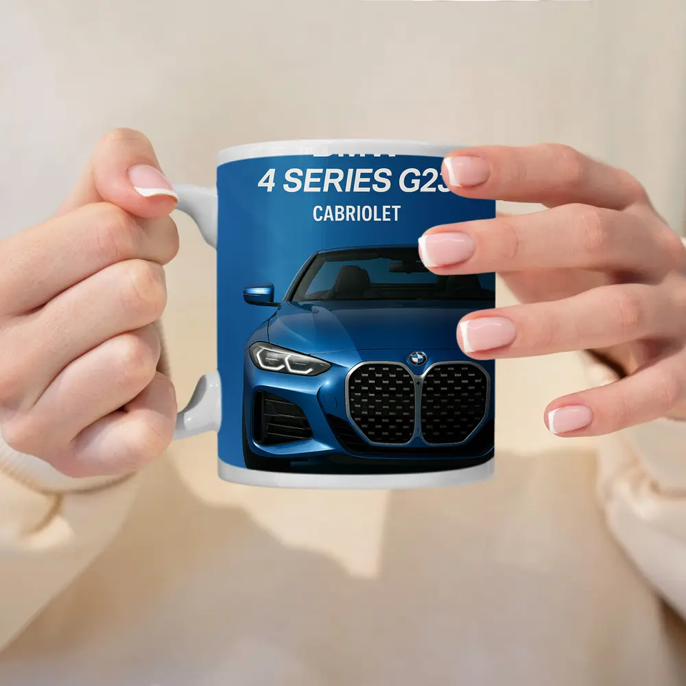 BMW 4 Series G23 Cabriolet Blue Background – Mugs