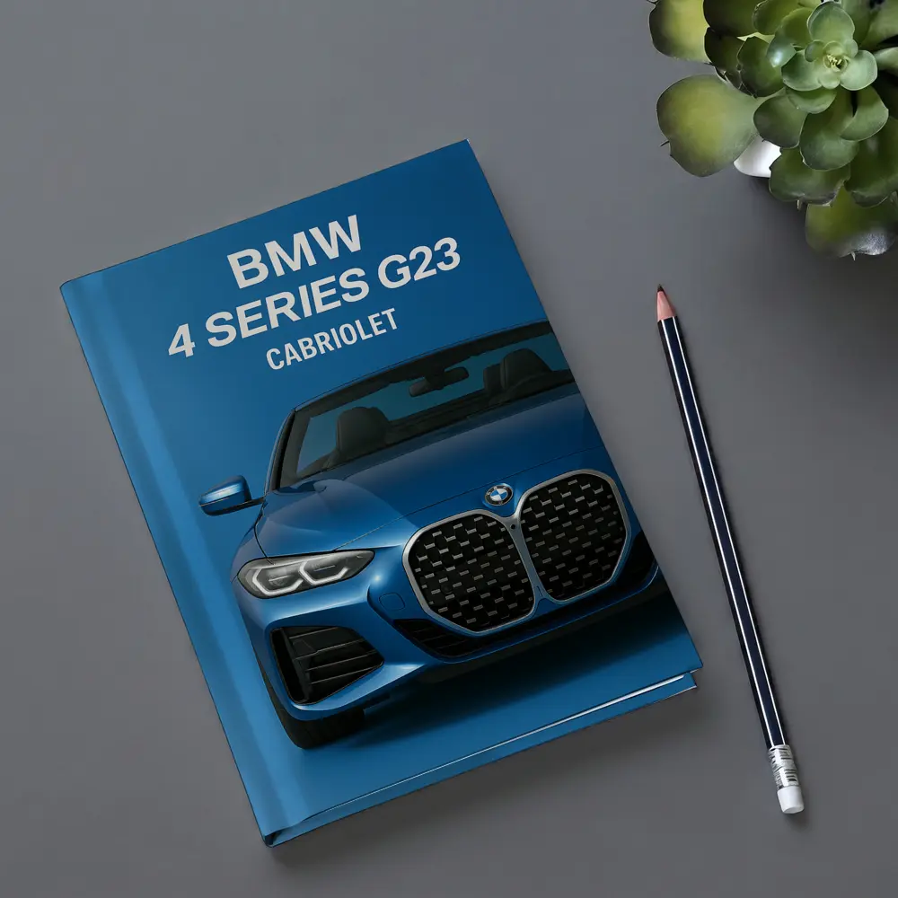 BMW 4 Series G23 Cabriolet Blue Background – Notebooks