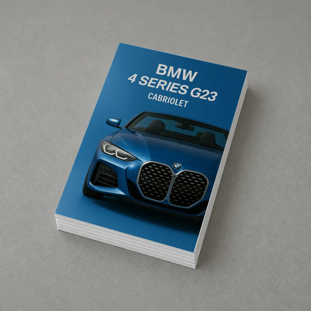 BMW 4 Series G23 Cabriolet Blue Background – Postcards