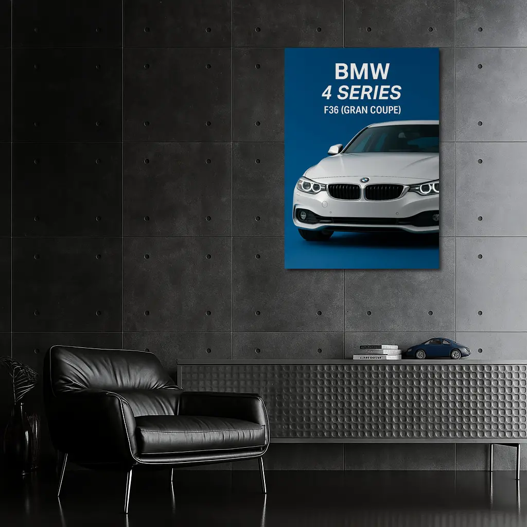 BMW Four Series Gran Coupe Blue Background – Wall Art