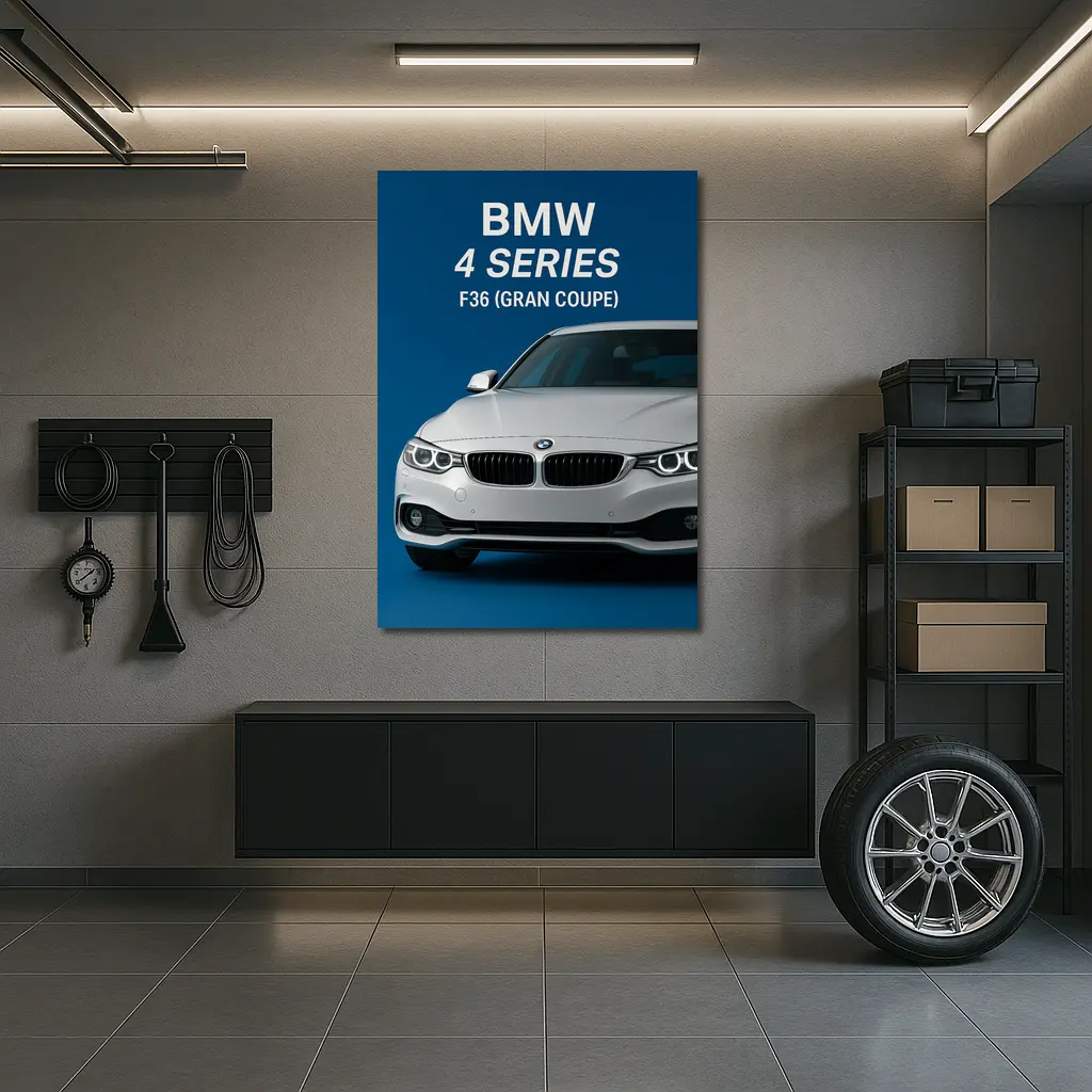 BMW Four Series Gran Coupe Blue Background – Wall Art