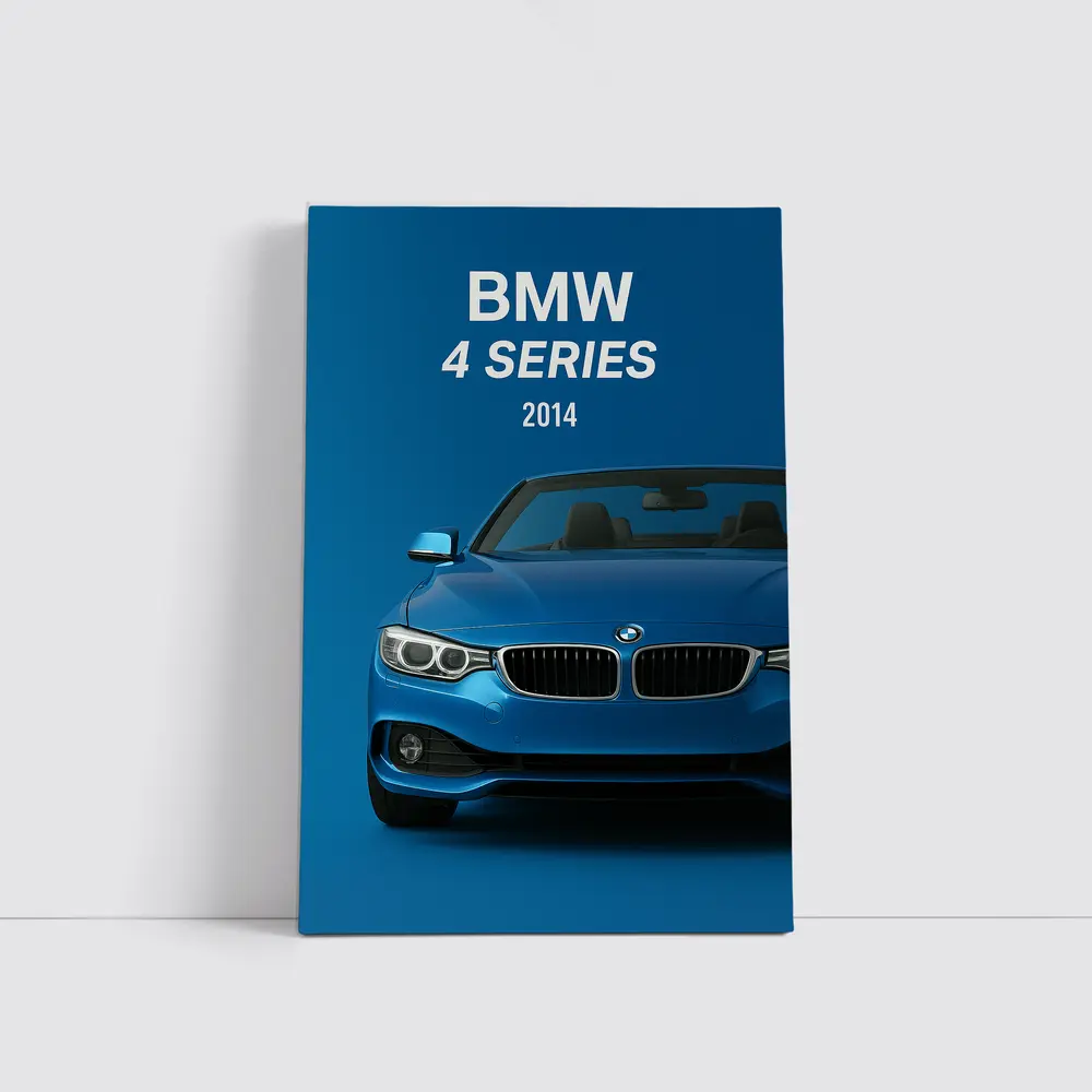 BMW 4 Series 2014 Blue Convertible Front – Wall Art