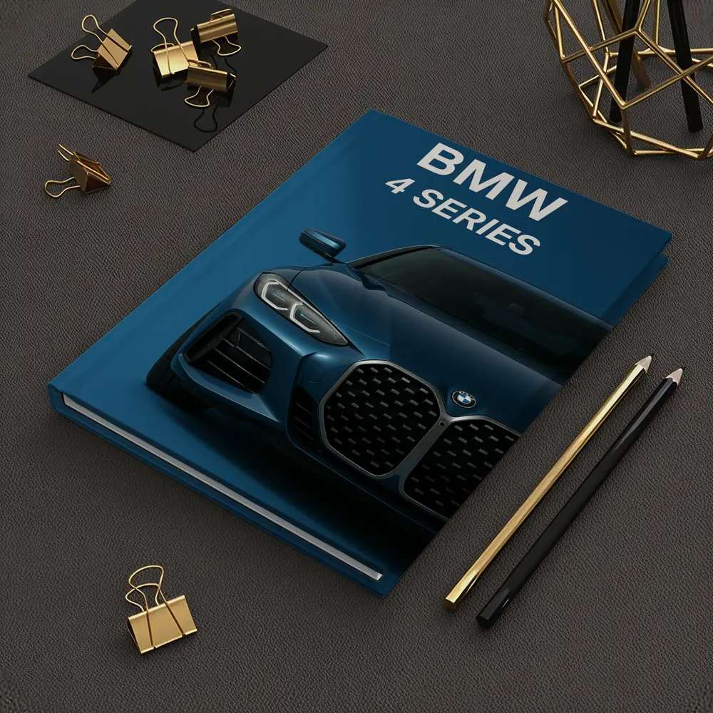 BMW 4 Series Front View Blue Background – Notebooks