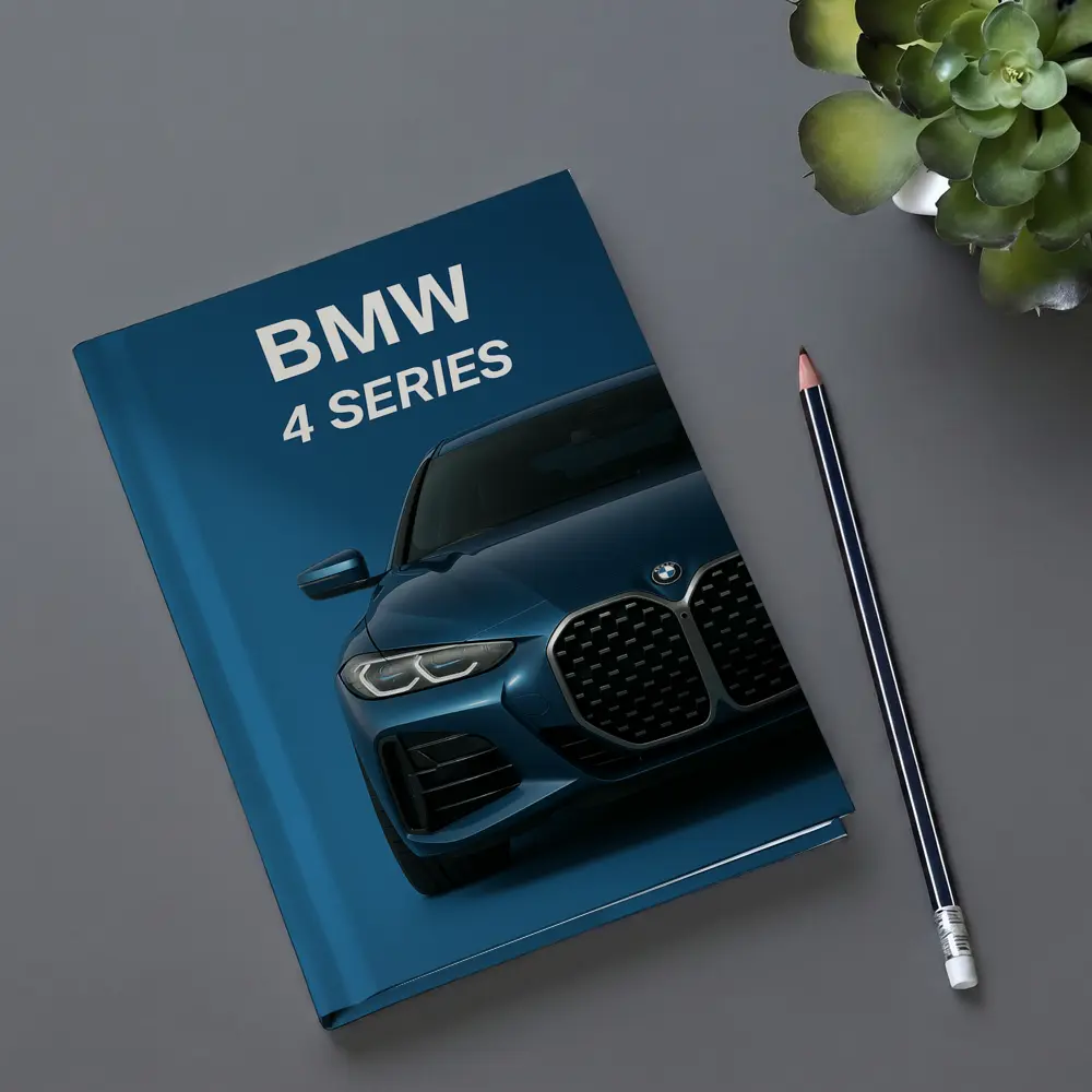 BMW 4 Series Front View Blue Background – Notebooks