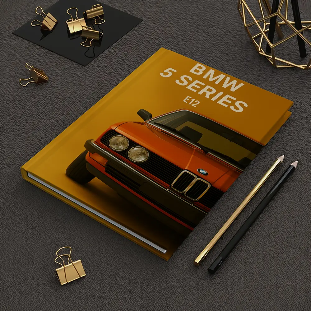 BMW Five Series E12 Orange Yellow Background – Notebooks