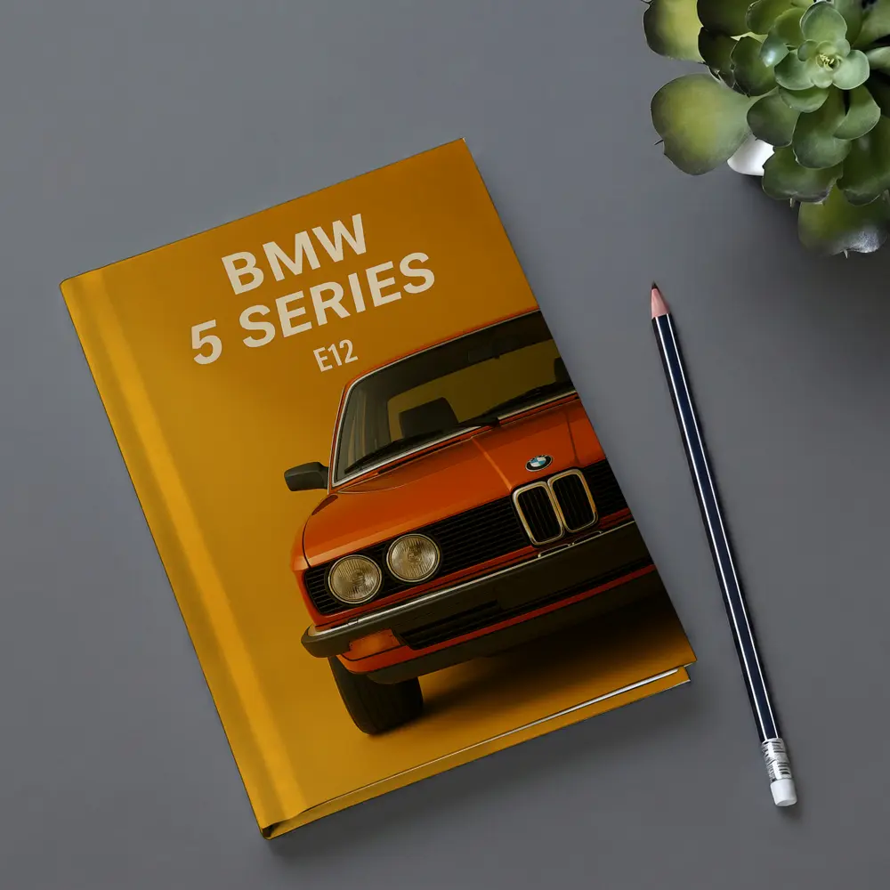 BMW Five Series E12 Orange Yellow Background – Notebooks