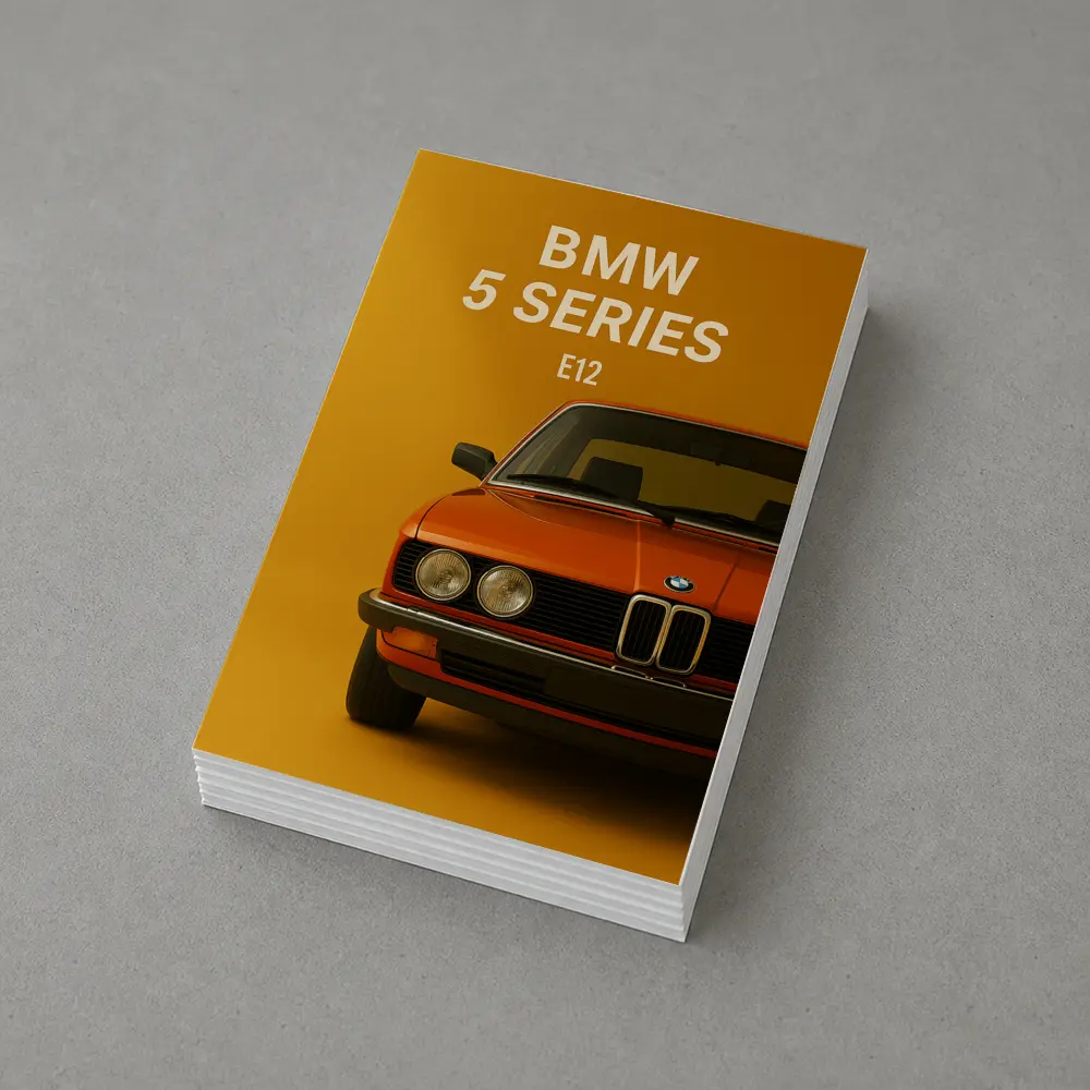 BMW Five Series E12 Orange Yellow Background – Postcards