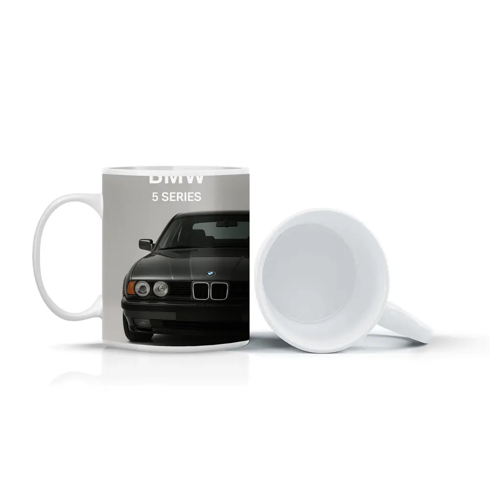 BMW 5 Series Classic Front View Gray – Mugs