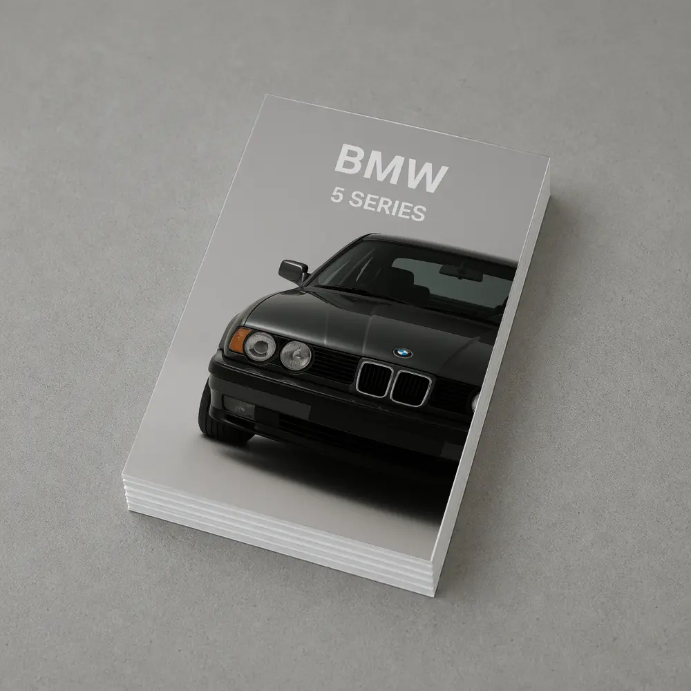 BMW 5 Series Classic Front View Gray – Postcards