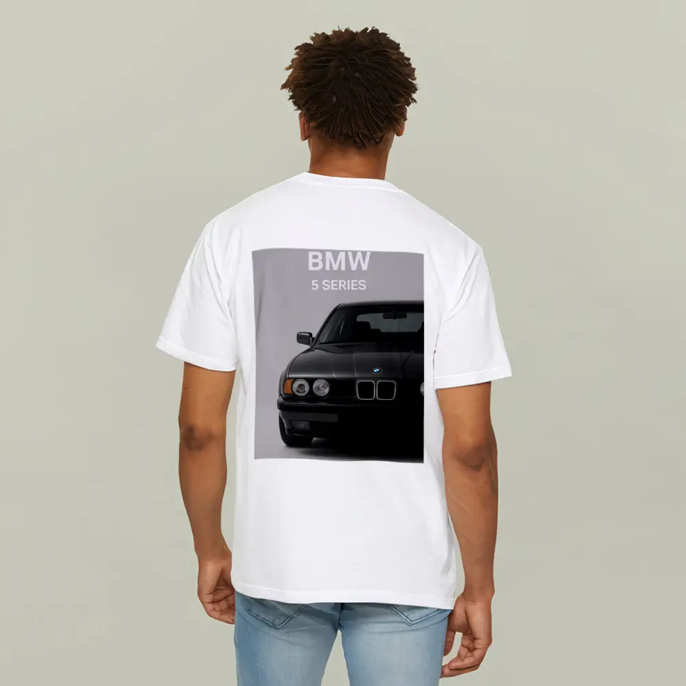 BMW 5 Series Classic Front View Gray – T-Shirts