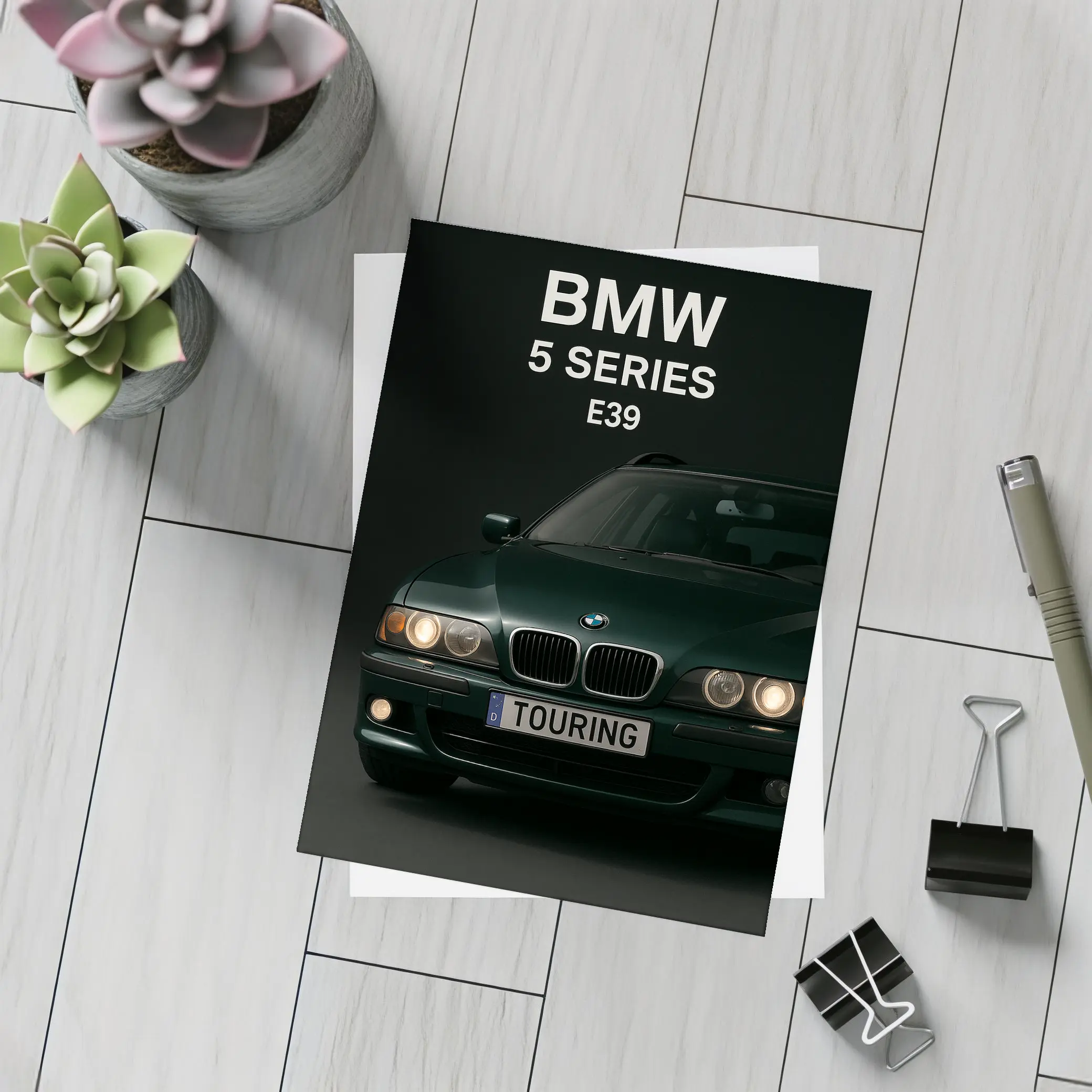 BMW Five Series E39 Touring Dark Background – Postcards