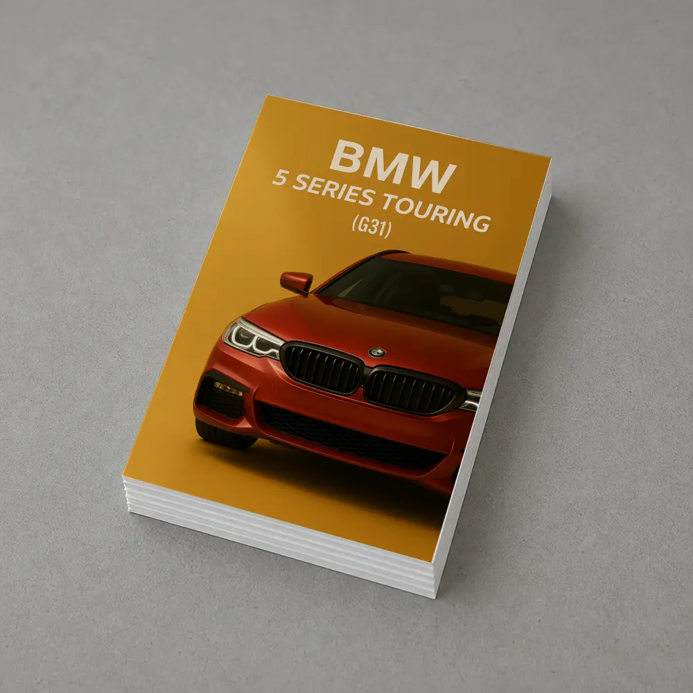 BMW Five Series Touring G31 Orange Background – Postcards