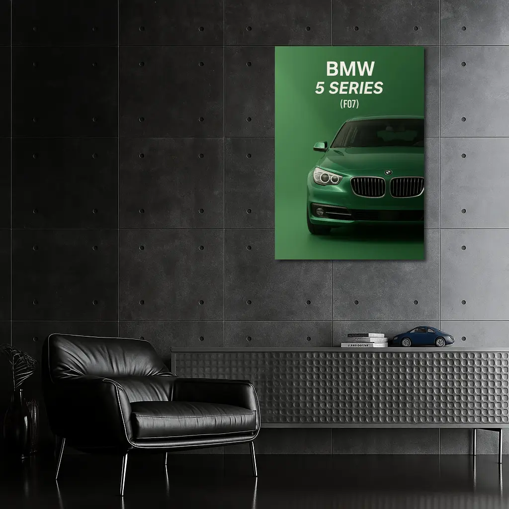 BMW 5 Series F07 Green Front View – Wall Art