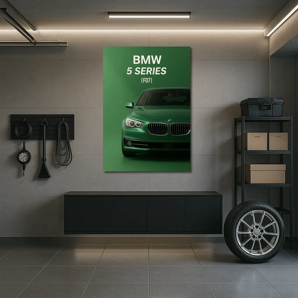 BMW 5 Series F07 Green Front View – Wall Art
