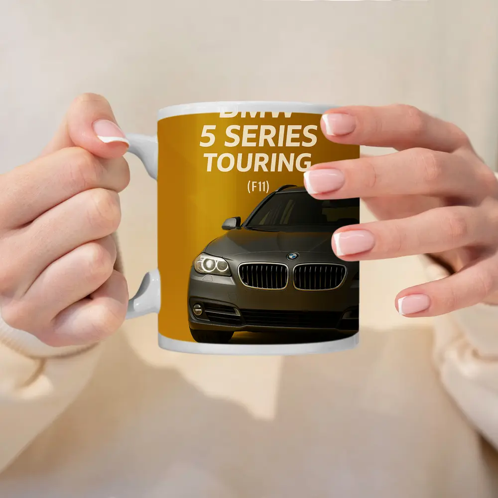 BMW Five Series Touring F11 Gold Background – Mugs