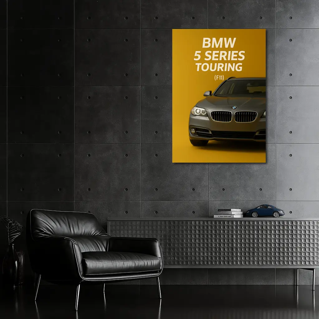 BMW Five Series Touring F11 Gold Background – Wall Art