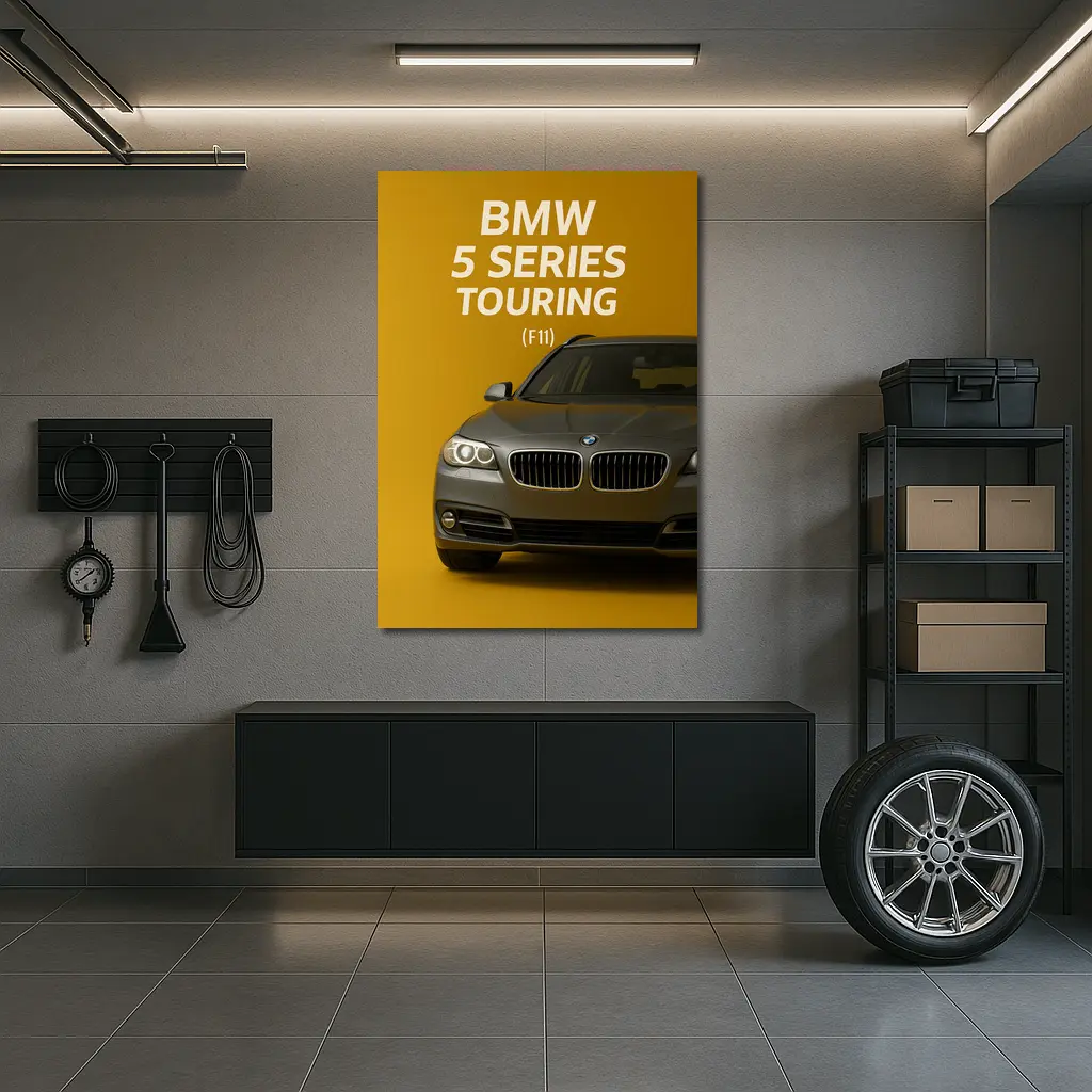 BMW Five Series Touring F11 Gold Background – Wall Art