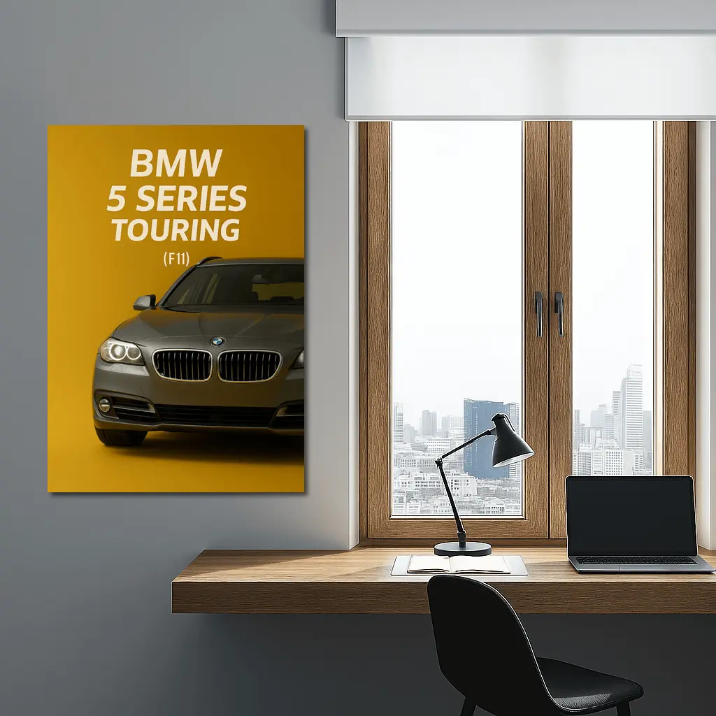 BMW Five Series Touring F11 Gold Background – Wall Art